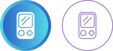 Oyun konsolu simgesi. Klasik 8-bit oyun sembolü. Retro oyun aleti işareti. Taslak, düz ve renkli. Düz tasarım.