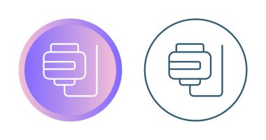 Magsafe Simgesi İnce Çizgi Sanat İşareti, Beyaz Arkaplanda İzole Edildi 