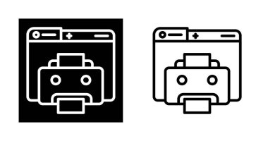 beyaz arkaplanda yazıcı simgeleri olan bilgisayar web sayfaları, vektör illüzyonu  