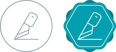 Beyaz arkaplanda ofis bıçakları seti, vektör illüstrasyonu                