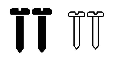 Beyaz arkaplanda izole edilmiş çivi simgeleri