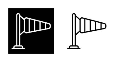 Meteoroloji rüzgar gülü simgesi vektör çizimi 