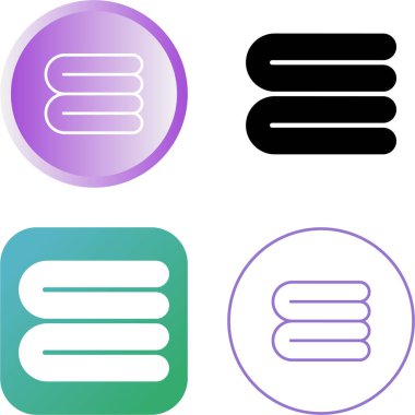 Beyaz Arkaplanda Katlanmış Banyo Havluları veya Peçete Vektör Simgesi Yığını 