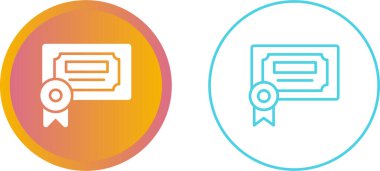 Diploma simgeleri ayarlandı, vektör illüstrasyonu basit tasarım