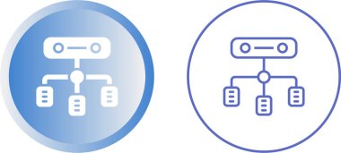 bilgisayar sunucu simgeleri ayarlandı, vektör illüstrasyonu basit tasarım