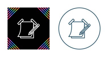 Kalem simgeli yapışkan not, vektör illüstrasyonu 