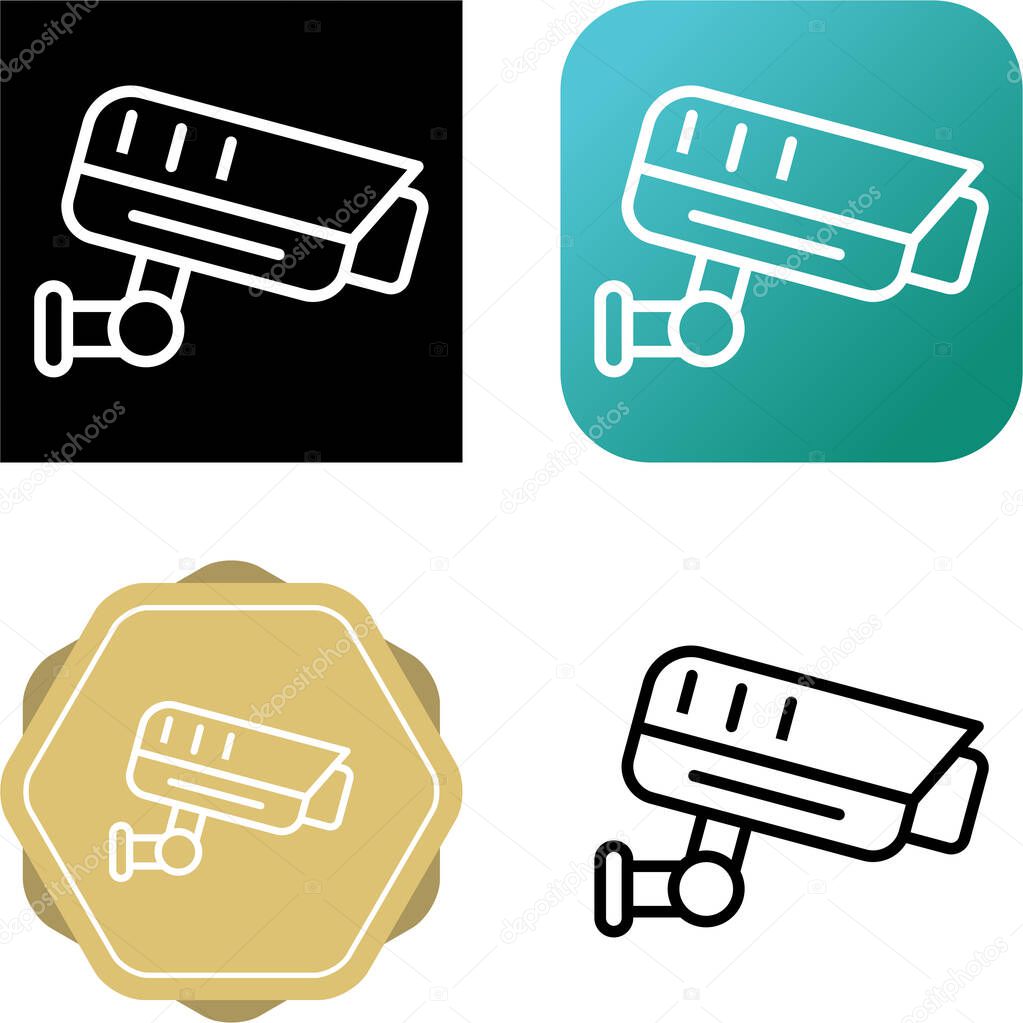 Fixed CCTV, Security Camera Icons set, Vector Template Illustration Design
