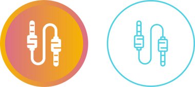 Ses Jack kablo simgeleri ayarlandı, vektör illüstrasyonu basit tasarım