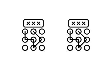 Satır parola simgesi vektör çizimini ayarla 