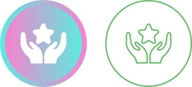 Şampiyon ödül ikonları hazır. El ele tutuşan yıldız, vektör illüstrasyonu