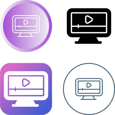 video Basit Simgeleri kümesi, Vektör İllüstrasyonu 