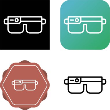 vr gözlük web simgesi vektör illüstrasyonu