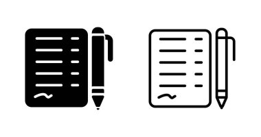 Kalem Satırı Simgeleri ayarlanmış Not Defteri 