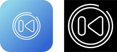 Önceki Parça Düğmesi Basit Simgeler Beyaz Arkaplanda tecrit edildi 