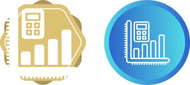 Hesap makineli bar grafik simgesinin vektör çizimi