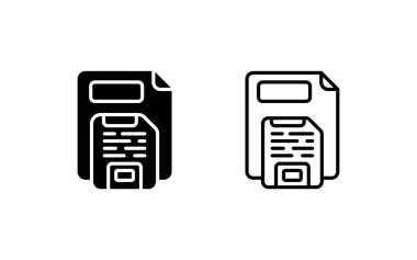 Kağıt belge simgesi. İzole edilmiş sembol. Beyaz arkaplanda vektör illüstrasyonu.