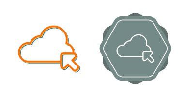 Beyaz arkaplanda bilgisayar bulutları ve ok simgeleri, vektör illüzyonu 