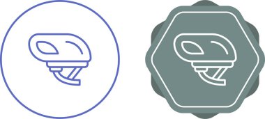 Basit, giyilebilir kask seti. Akıllı miğfer takılabilir işareti. Beyaz arka planda izole edilmiş. vektör illüstrasyonu