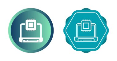 beyaz arkaplanda dizüstü bilgisayarlar ve işlemciler simgeleri, vektör illüstrasyonu