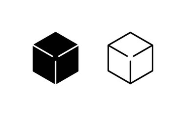 Küp vektör simgeleri ayarlandı. Vektör illüstrasyonu. 