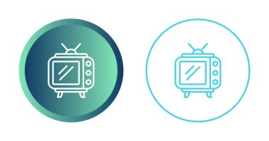 çizgi televizyon simgeleri beyaz arkaplanda izole edildi