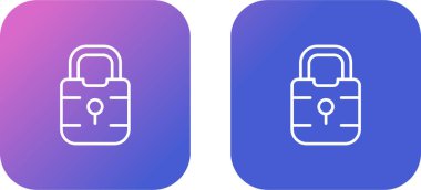 asma kilit simgeleri ayarlandı, vektör illüstrasyonu basit tasarım