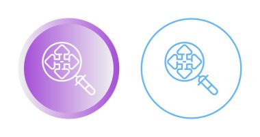 Beyaz arkaplanda cam ve ok simgeleri aranıyor, vektör yanılsaması 