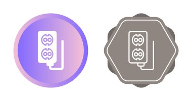 Uzatma kablosu çizgi simgesi. Mobil konsept ve web tasarımı için doğrusal biçim işareti. Outlet dış hat vektör simgesi ile uzatma kablosu. Güç bandı sembolü, logo illüstrasyonu. Vektör grafikleri