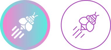 Polenatör bal arısı simgeleri ayarlandı, vektör illüstrasyonu.