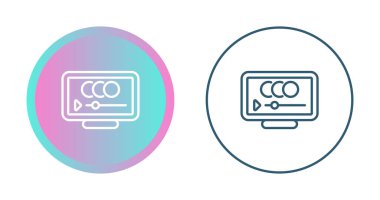 Bilgisayar monitörü simgesi. Düz bilgisayar sembolü. Vektör illüstrasyonu, EPS10.