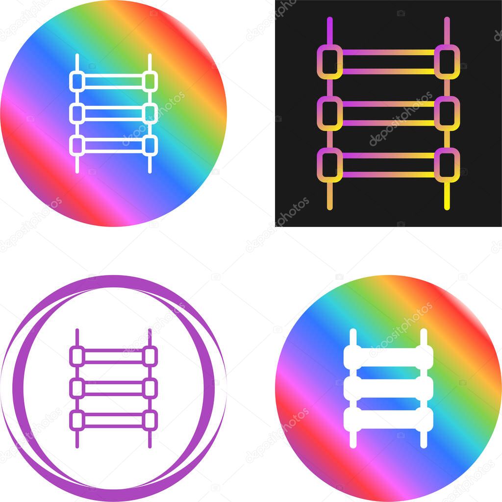 Set of track rails icons isolated on white background, vector illustration