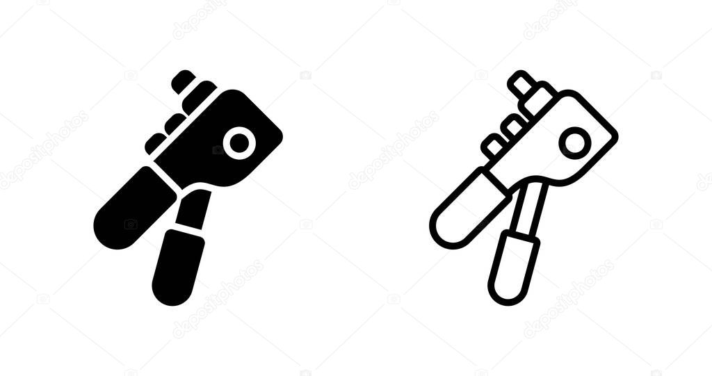 Rivet Gun Line Icon. Linear Style Sign for Mobile Concept and Web Design. Rivet Gun Tool Outline Vector Icon. Symbol, Logo Illustration. Vector Graphics