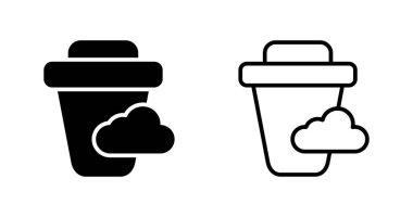 Bulutlu çöp kutusu. Basit simgeler ayarlandı 