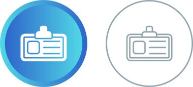 Kimlik kartı simgeleri ayarlandı, vektör illüstrasyonu basit tasarım