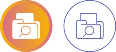 Dosya arama işlevselliğini temsil eden görsel olarak açık simgeler.