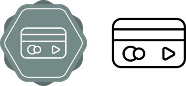 Kredi Kartı Hattı Simgesi. Vektör İllüstrasyonu.