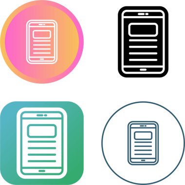 Dijital tablet simgeleri. Düz vektör çizimi beyaz arkaplanda izole edildi