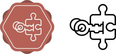 yapboz ve anahtar simgeleri ayarlandı 