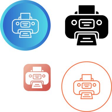 yazıcı vektörü simgeleri basit illüstrasyon