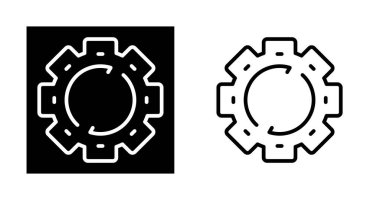 Beyaz arka planda izole çark simgesi.