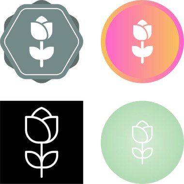 Çiçek simgesinin vektör illüstrasyonu