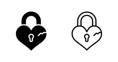Beyaz arkaplanda izole edilmiş kalp kilitleri seti, vektör illüstrasyonu  