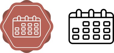 Takvim Simgeleri Beyaz Arkaplanda İzole Edildi