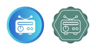 Bir dizi radyo ikonu. vektör illüstrasyonu       