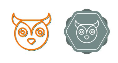 Baykuş başı simgeleri beyaz arkaplanda izole edildi