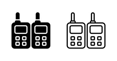 telsiz talkie simgeleri vektör illüstrasyonunu ayarla 