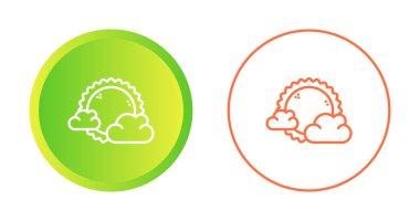 güneş ve bulutlar web simgesi vektör illüstrasyonu