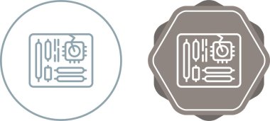 Beyaz arkaplanda bilgisayar ana kart simgeleri kümesi, vektör illüstrasyonu   