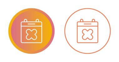 Takvim Xmark web simgesi vektör çizimi