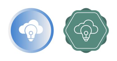 Bulut simgeli ampulün vektör çizimi, fikir sembolü